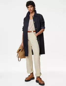 Автомобильное пальто Cotton Rich Stormwear Marks & Spencer, темно-синий
