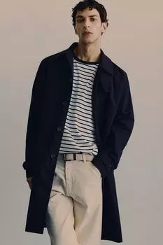 Автомобильное пальто стандартного кроя H&M, синий