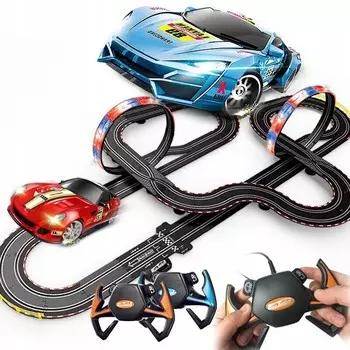 Автомобильный гоночный трек 2 Пульт дистанционного управления для автомобилей 950 см со светодиодом X353 elektrostator