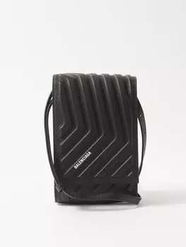 Автомобильный кожаный телефон и визитница Balenciaga, черный