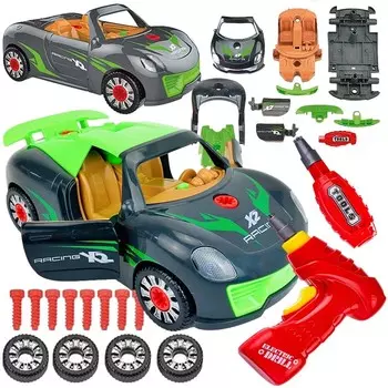 Автомобиль Porsche для разборки и сборки, набор «Маленький механик/конструктор», отвертка на батарейках. Doris