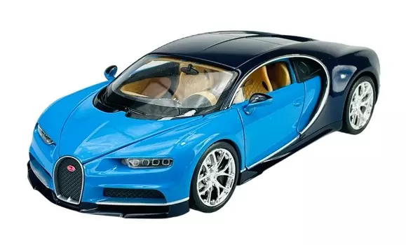 Автомобиль Welly Bugatti Chiron Blue 1:24, Новая Металлическая Модель