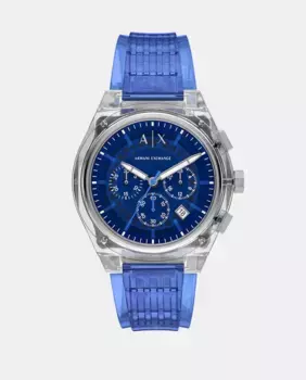 AX4166 Мужские часы-хронограф Синий Полиуретан Armani Exchange, синий