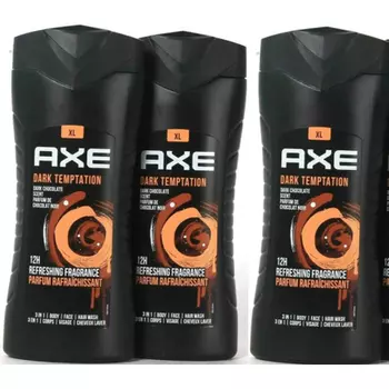 Axe XL 13,5 унций Dark Temptation Темный шоколад 3 в 1 гель для душа для тела, лица и волос Axe/Lynx