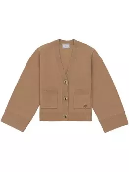 Axel Arigato кардиган из шерсти с эффектом памяти, коричневый