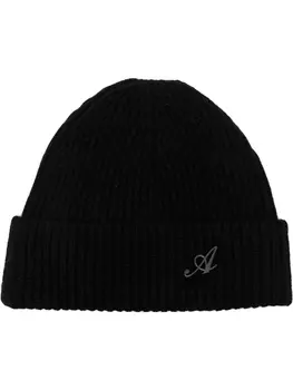 Axel Arigato шапка бини Signature в рубчик, черный