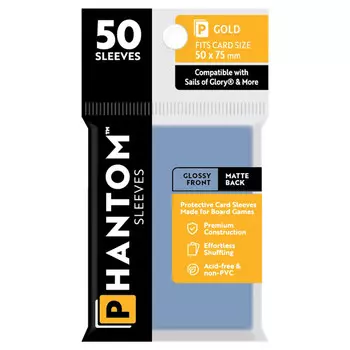 Аксессуары Capstone Games Phantom Sleeves: Gold Size 50 x 75mm - Glossy/Matte (50)