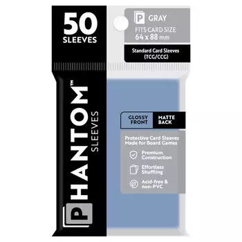 Аксессуары Capstone Games Phantom Sleeves: Gray Size 64 x 88mm - Glossy/Matte (50)