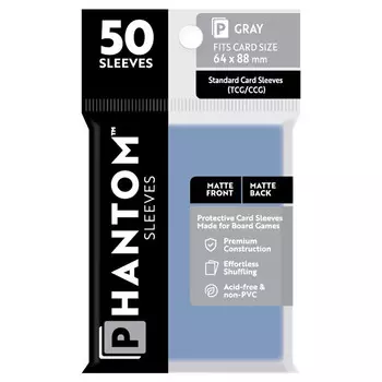 Аксессуары Capstone Games Phantom Sleeves: Gray Size 64 x 88mm - Matte/Matte (50)