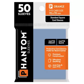 Аксессуары Capstone Games Phantom Sleeves: Orange Size 70 x 70mm - Matte/Matte (50)
