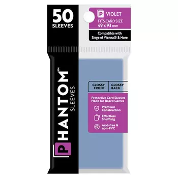 Аксессуары Capstone Games Phantom Sleeves: Violet Size 49 x 93mm - Glossy/Glossy (50)
