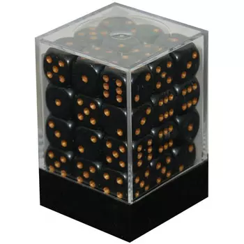 Аксессуары Chessex Chessex 12mm d6 Set: Opaque Black w/Gold (36)