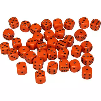 Аксессуары Chessex Chessex 12mm d6 Set: Opaque - Orange w/Black (36)