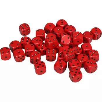 Аксессуары Chessex Chessex 12mm d6 Set: Opaque - Red w/Black (36)