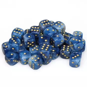 Аксессуары Chessex Chessex 12mm d6 Set: Phantom - Teal w/Gold (36)