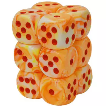 Аксессуары Chessex Chessex 16mm d6 Set: Festive Sunburst/Red (12)