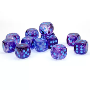 Аксессуары Chessex Chessex 16mm d6 Set: Nebula Luminary - Nocturnal w/Blue (12)