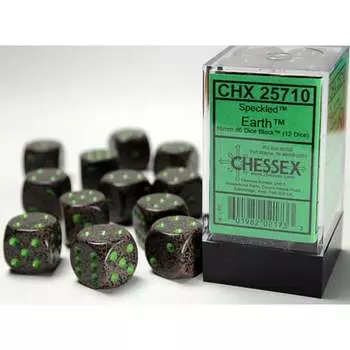 Аксессуары Chessex Chessex 16mm d6 Set: Speckled - Earth w/Green (12)