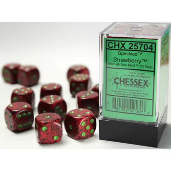 Аксессуары Chessex Chessex 16mm d6 Set: Speckled - Strawberry (12)