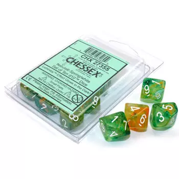 Аксессуары Chessex Chessex d10 Set: Nebula Luminary - Spring w/White (10)