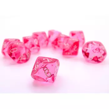 Аксессуары Chessex Chessex d10 Set: Translucent - Pink/White (10)