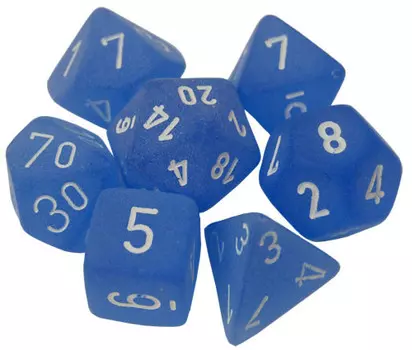 Аксессуары Chessex Chessex Dice Set: Frosted Blue w/White (7)