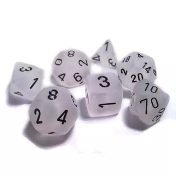 Аксессуары Chessex Chessex Dice Set: Frosted Clear w/Black (7)