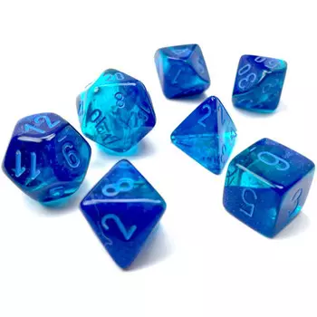 Аксессуары Chessex Chessex Dice Set: Gemini Luminary - Blue-Blue w/Light Blue (7)