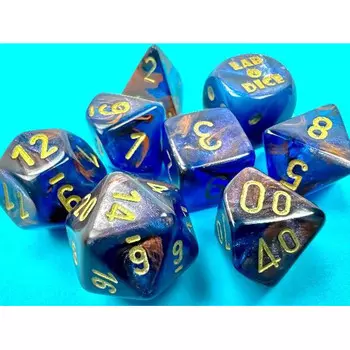 Аксессуары Chessex Chessex Dice Set: Lab Series 6 - Lustrous - Azurite w/Gold (8)