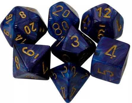 Аксессуары Chessex Chessex Dice Set: Lustrous Purple/Gold (7)