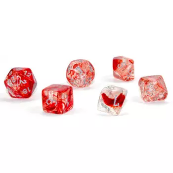 Аксессуары Chessex Chessex Dice Set: Nebula Luminary - Red w/Silver (7)