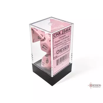 Аксессуары Chessex Chessex Dice Set: Opaque - Pastel Pink/Black (7)