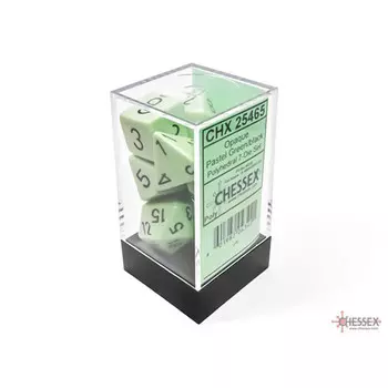 Аксессуары Chessex Chessex Dice Set: Opaque - Pastel Green/Black (7)
