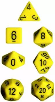 Аксессуары Chessex Chessex Dice Set: Opaque Yellow w/Black (7)