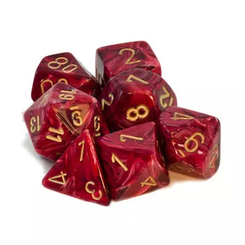 Аксессуары Chessex Chessex Dice Set: Vortex Burgundy w/Gold (7)