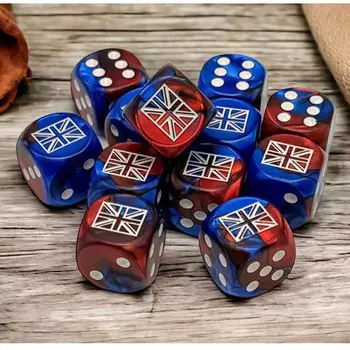 Аксессуары Chessex WW2 16mm d6 Set: United Kingdom - Gemini Blue-red w/ White (12)
