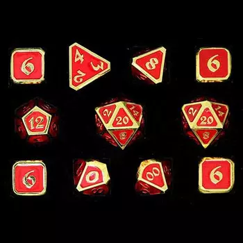 Аксессуары Die Hard Dice Die Hard Dice Polyhedral Set: Mythica - Gold Ruby (11)
