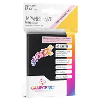 Аксессуары Game Genic: Black Prime Sleeves - Japanese Size (60ct)