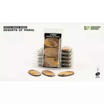 Аксессуары Gamers Grass Battle Ready Bases: Deserts of Maahl - Oval 75mm (3)