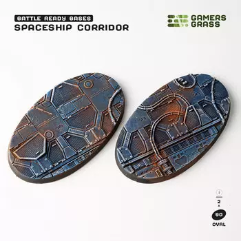 Аксессуары Gamers Grass Battle Ready Bases: Spaceship Corridor - Oval 90mm (2)