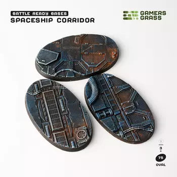 Аксессуары Gamers Grass Battle Ready Bases: Spaceship Corridor - Oval 75mm (3)