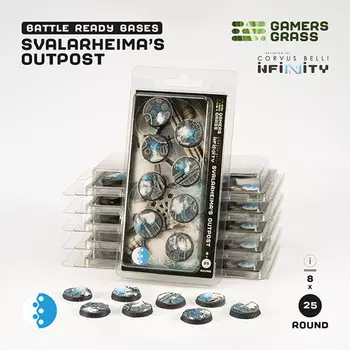 Аксессуары Gamers Grass Battle Ready Bases: Svalarheima's Outpost - Round 25mm (8)