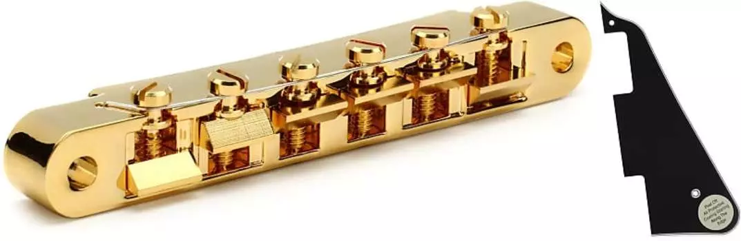 Аксессуары Gibson Бридж ABR-1 Tune-O-Matic с полной сборкой — золотой комплект с аксессуарами Gibson Custom Pickguard Les Paul — черный Gibson Accessories PBBR-020=1 PRPG-020=1