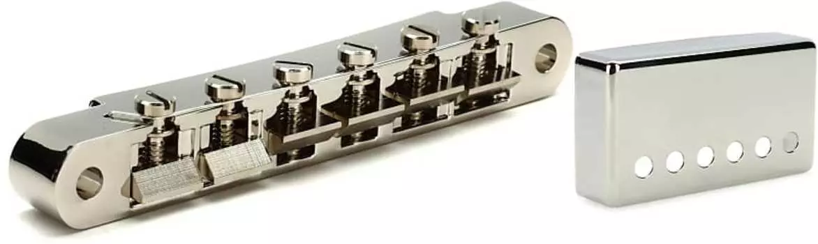 Аксессуары Gibson Бридж ABR-1 Tune-O-Matic в полной сборке - никель Комплект с аксессуарами Gibson Положение грифа Крышка хамбакера - никель Gibson Accessories PBBR-015=1 PRPC-030=1