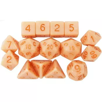 Аксессуары Role 4 Initiative R4I Dice: Marble Latte w/ Gold (15)