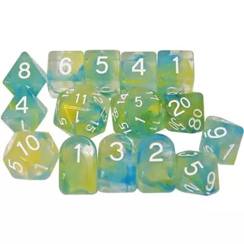 Аксессуары Role 4 Initiative R4I Dice w/ Arch'd4: Diffusion - Thunderbird w/ White (15)