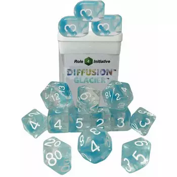 Аксессуары Role 4 Initiative R4I Dice w/ Arch'd4: Diffusion - Glacier (15)