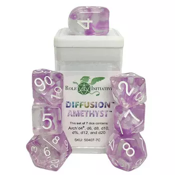 Аксессуары Role 4 Initiative R4I Dice w/ Arch'd4: Diffusion - Amethyst (7)