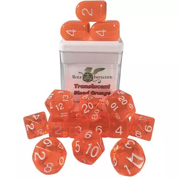 Аксессуары Role 4 Initiative R4I Dice w/ Arch'd4: Translucent - Blood Orange w/ White (15)