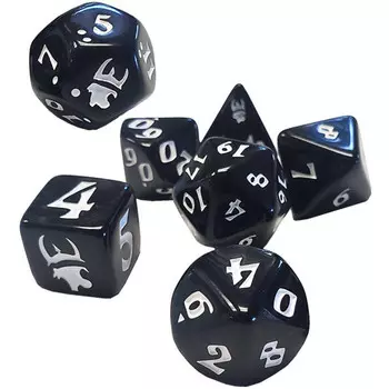 Аксессуары Steve Jackson Games Munchkin Polyhedral Dice Set: Black w/White (7)